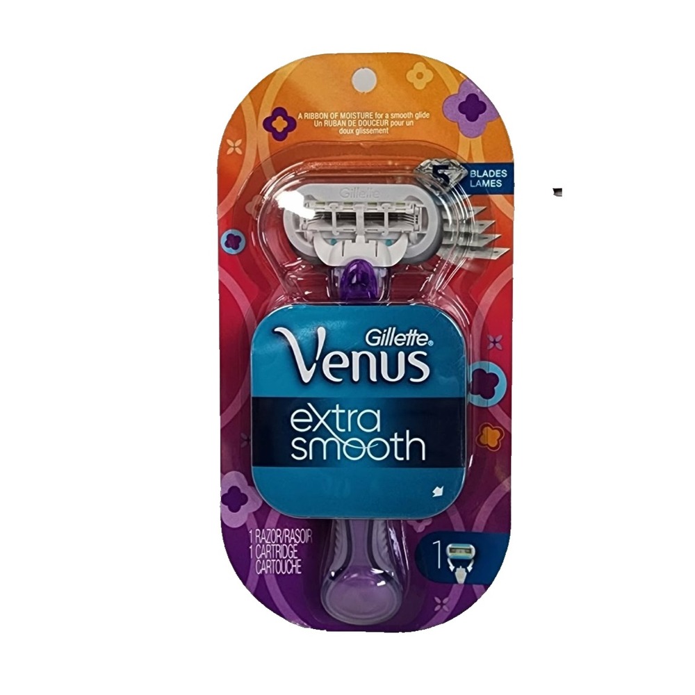 Gillette‎ Venus Extra Smooth Women's Razor Handle with 1 Blade Refill Purple